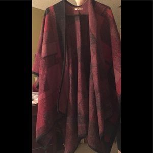 REDUCED!Maroon & Black Large Wrap-So soft and warm